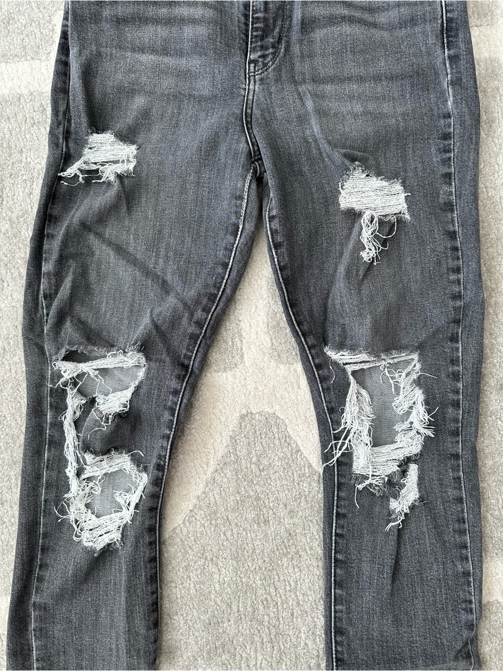LEVI’S 721 High Rise Distressed Ripped Skinny Jeans Black - Picture 6 of 10